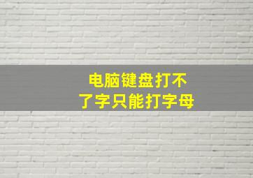 电脑键盘打不了字只能打字母