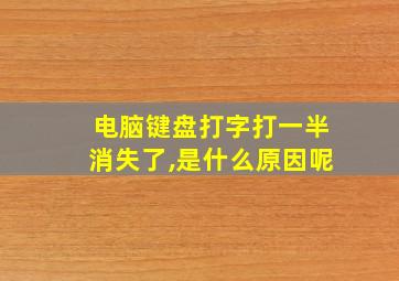 电脑键盘打字打一半消失了,是什么原因呢