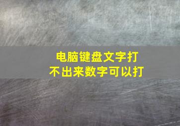 电脑键盘文字打不出来数字可以打