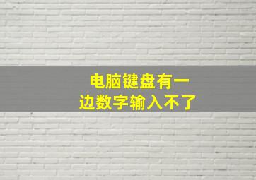 电脑键盘有一边数字输入不了