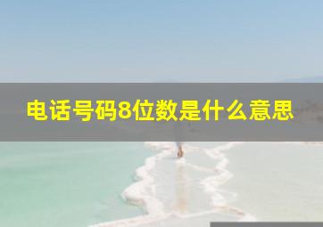 电话号码8位数是什么意思