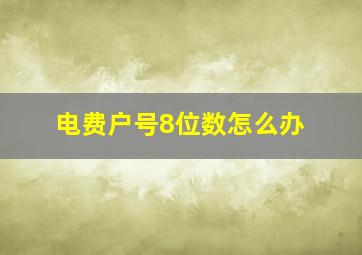 电费户号8位数怎么办