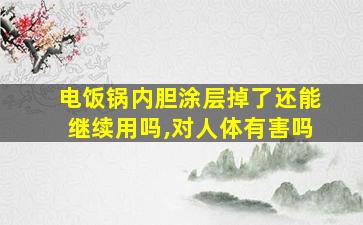 电饭锅内胆涂层掉了还能继续用吗,对人体有害吗