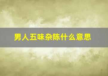 男人五味杂陈什么意思