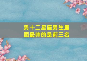 男十二星座男生里面最帅的是前三名