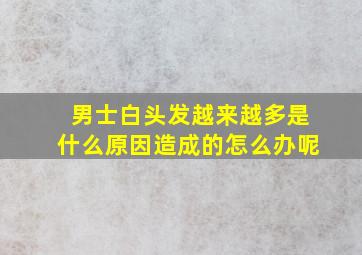 男士白头发越来越多是什么原因造成的怎么办呢