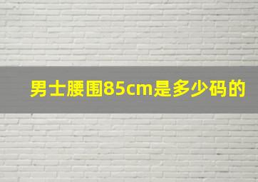 男士腰围85cm是多少码的