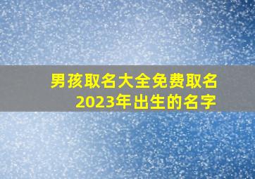 男孩取名大全免费取名2023年出生的名字