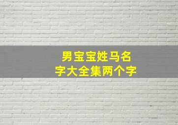 男宝宝姓马名字大全集两个字