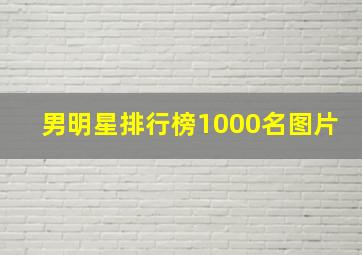 男明星排行榜1000名图片