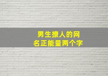 男生撩人的网名正能量两个字