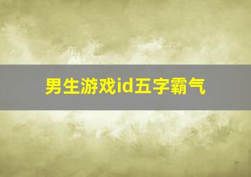 男生游戏id五字霸气