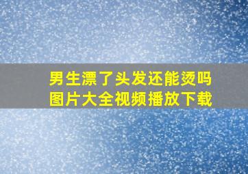 男生漂了头发还能烫吗图片大全视频播放下载