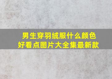 男生穿羽绒服什么颜色好看点图片大全集最新款