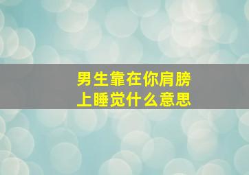 男生靠在你肩膀上睡觉什么意思