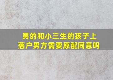 男的和小三生的孩子上落户男方需要原配同意吗