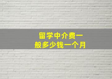 留学中介费一般多少钱一个月