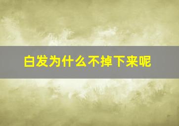 白发为什么不掉下来呢