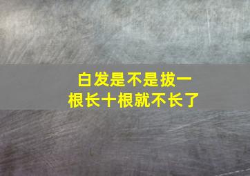 白发是不是拔一根长十根就不长了