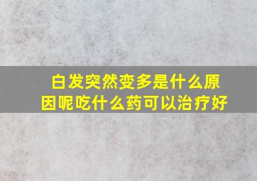 白发突然变多是什么原因呢吃什么药可以治疗好