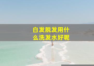 白发脱发用什么洗发水好呢