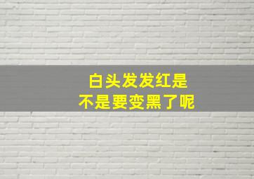 白头发发红是不是要变黑了呢