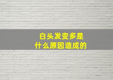 白头发变多是什么原因造成的