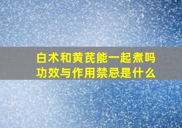 白术和黄芪能一起煮吗功效与作用禁忌是什么