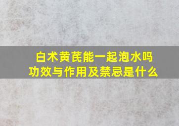 白术黄芪能一起泡水吗功效与作用及禁忌是什么