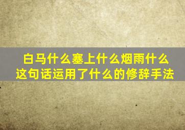 白马什么塞上什么烟雨什么这句话运用了什么的修辞手法