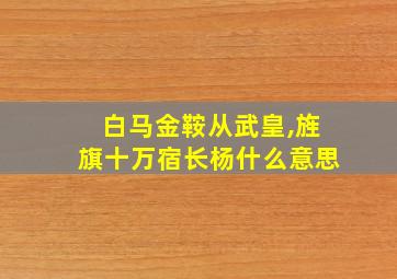 白马金鞍从武皇,旌旗十万宿长杨什么意思