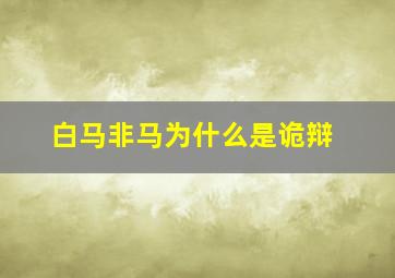 白马非马为什么是诡辩