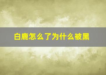 白鹿怎么了为什么被黑