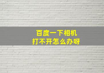 百度一下相机打不开怎么办呀