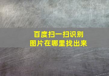 百度扫一扫识别图片在哪里找出来