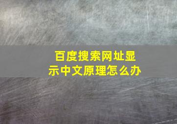 百度搜索网址显示中文原理怎么办