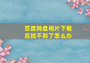 百度网盘相片下载后找不到了怎么办