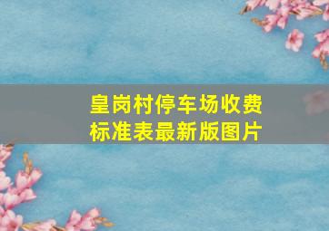 皇岗村停车场收费标准表最新版图片