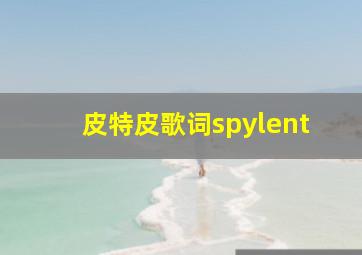 皮特皮歌词spylent