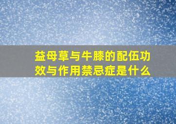 益母草与牛膝的配伍功效与作用禁忌症是什么