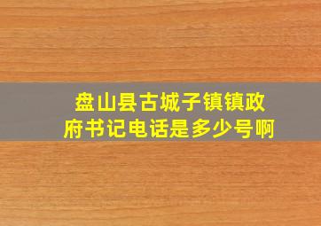 盘山县古城子镇镇政府书记电话是多少号啊