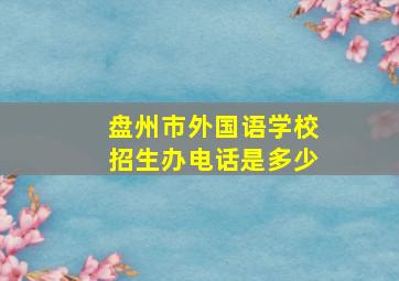 盘州市外国语学校招生办电话是多少