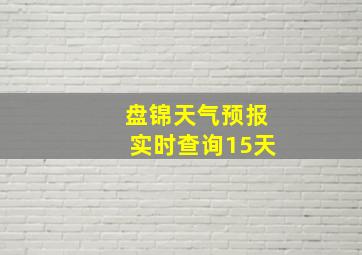 盘锦天气预报实时查询15天