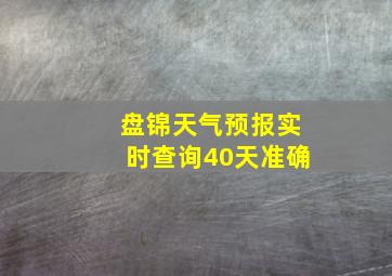 盘锦天气预报实时查询40天准确