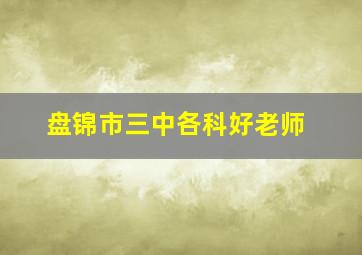 盘锦市三中各科好老师