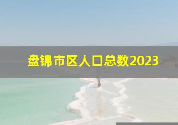 盘锦市区人口总数2023