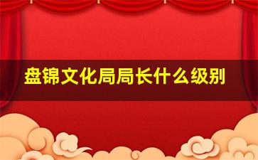 盘锦文化局局长什么级别