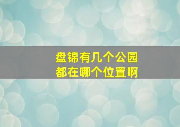 盘锦有几个公园都在哪个位置啊