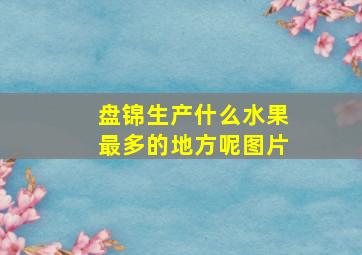 盘锦生产什么水果最多的地方呢图片