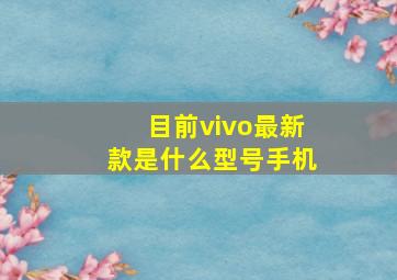 目前vivo最新款是什么型号手机